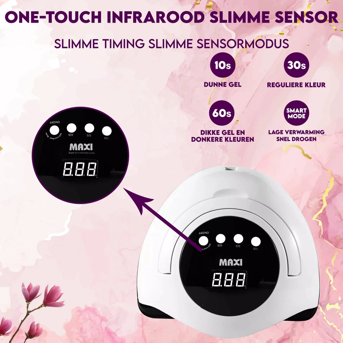 Maxi Nageldroger Pro - 168W - Uv Lamp - Nageldroger Lamp - Nageldroger Voor Gelnagels - Geschikt Voor Elke Nagel Gellak 8 Maxi Nageldroger Pro - 168W - Uv Lamp - Nageldroger Lamp - Nageldroger Voor Gelnagels - Geschikt Voor Elke Nagel Gellak - Afbeelding 6