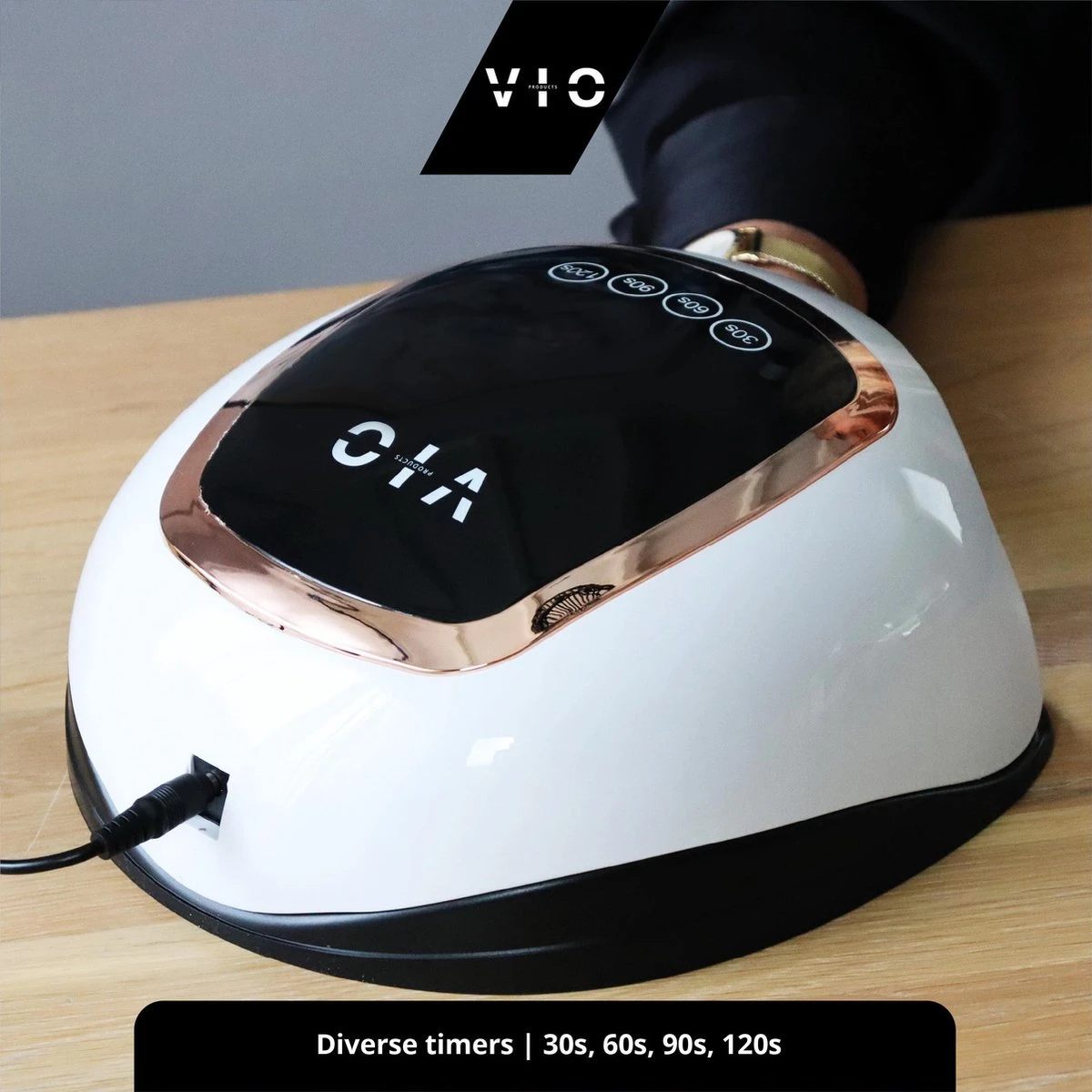 VIO V1 Nageldroger Voor Gellak Met 2M Lang Snoer - Manicure En Pedicure - Krachtige 168 Watt UV Lampen - Nagelstudio 4 VIO V1 Nageldroger Voor Gellak Met 2M Lang Snoer - Manicure En Pedicure - Krachtige 168 Watt UV Lampen - Nagelstudio - Afbeelding 2