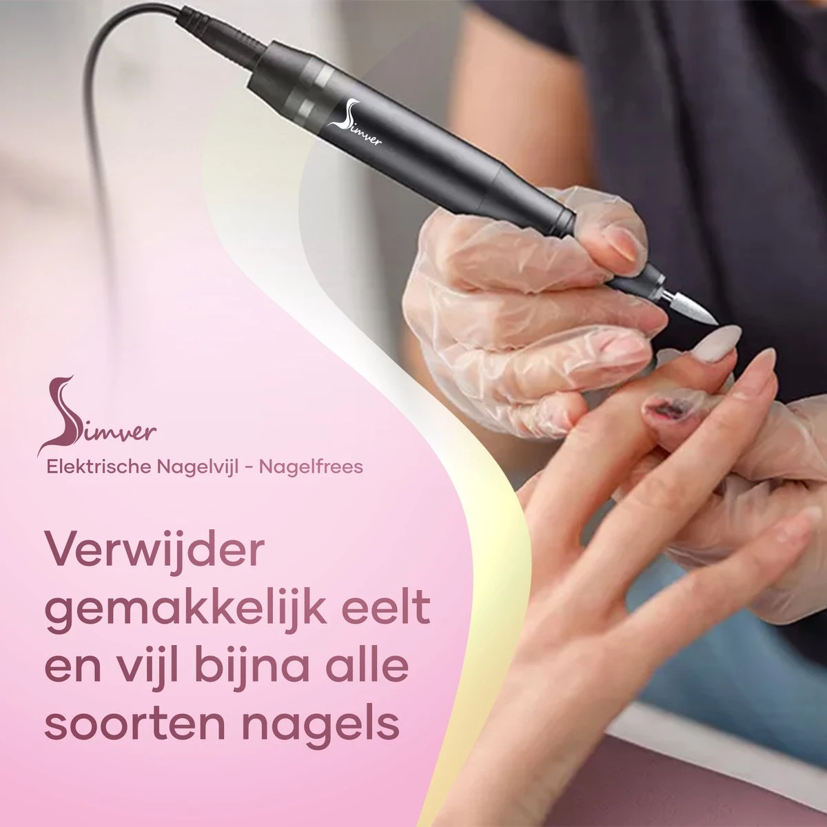 Simver Elektrische Nagelfrees - 11 Nagelvijl Bitjes En 56 Schuurrolletjes - Manicure / Pedicure - Roze - Cadeautip - Kerstcadeau 11 Simver Elektrische Nagelfrees - 11 Nagelvijl Bitjes En 56 Schuurrolletjes - Manicure / Pedicure - Roze - Cadeautip - Kerstcadeau - Afbeelding 9