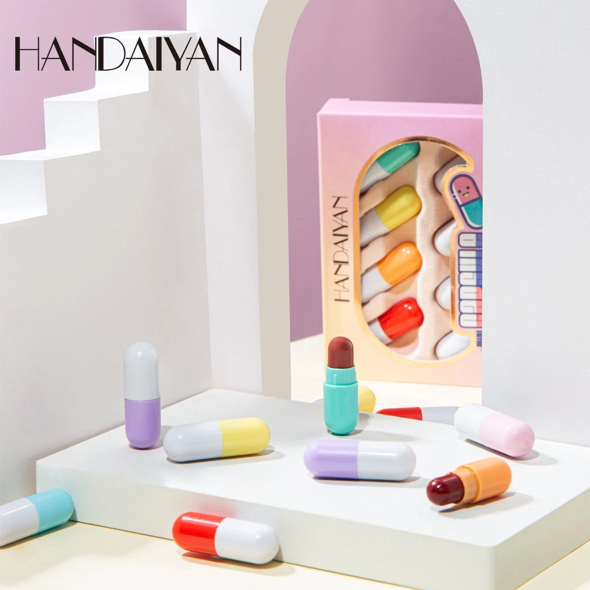 HANDAIYAN Mini Pil Lipgloss Capsule Lippenstift Lippenstift Voorbeeld 8 Kleurenset 4 HANDAIYAN Mini Pil Lipgloss Capsule Lippenstift Lippenstift Voorbeeld 8 Kleurenset - Afbeelding 2