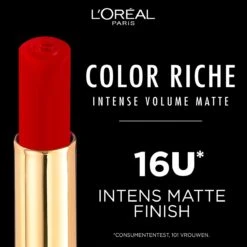 L'Oréal Paris - Color Riche Intense Volume Matte Lipstick- 482 Le Mauve Indomptable - Roze Lippenstift -Cosmetica Promotiewinkel 1200x1200 318