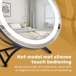 Great's® Make Up Spiegel Met LED Verlichting - ⌀ 40cm - Visagie Spiegel Rond - Extra Close Up Spiegeltje 10x - Zwart -Cosmetica Promotiewinkel 1200x1200 456