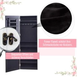 HOMCOM 2-in-1 Sieradenkast Wandspiegel Spiegelkast Sieraden Ladekast Spiegel 833-102WT -Cosmetica Promotiewinkel 1200x1200 490