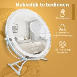 Great's® Make Up Spiegel Met LED Verlichting- ⌀ 40cm - Visagie Spiegel Rond - Extra Close Up Spiegeltje 10x - Wit 16 Great's® Make Up Spiegel Met LED Verlichting- ⌀ 40cm - Visagie Spiegel Rond - Extra Close Up Spiegeltje 10x - Wit -Cosmetica Promotiewinkel 1200x1200 514