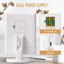 UNIQ Trifold Make Up Spiegel Met LED Verlichting En 2 Vergrootspiegels - Staande Spiegel - 21 LED-lampjes - Op Batterijen En USB (kabel Incl) - Wit 9 UNIQ Trifold Make Up Spiegel Met LED Verlichting En 2 Vergrootspiegels - Staande Spiegel - 21 LED-lampjes - Op Batterijen En USB (kabel Incl) - Wit -Cosmetica Promotiewinkel 1200x1200 517