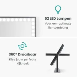 Mirlux Hollywood Spiegel Met Verlichting - Make Up - Visagie - Dimbaar LED Lampen Licht - Zwart 13 Mirlux Hollywood Spiegel Met Verlichting - Make Up - Visagie - Dimbaar LED Lampen Licht - Zwart -Cosmetica Promotiewinkel 1200x1200 530