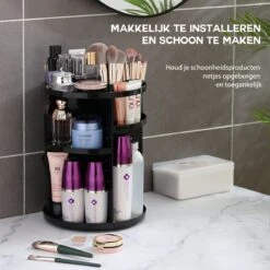 ESSIBLE Make-Up Organizer - 360° Roterend - Opbergbox - Opbergdoos Cosmetica - Sieradendoos - Nagellak - Lippenstift - Zwart -Cosmetica Promotiewinkel 1200x1200 553