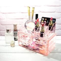A&K 2in1 Make-up Organizer - 4 Lades Cosmetica Opbergdoos - Kaptafel - Roze -Cosmetica Promotiewinkel 1200x1200 562