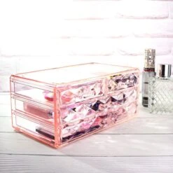 A&K 2in1 Make-up Organizer - 4 Lades Cosmetica Opbergdoos - Kaptafel - Roze -Cosmetica Promotiewinkel 1200x1200 564