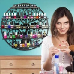 Confibel Nagellak Houder - Nagellak Flesjes Organizer - Essentiële Oliën Organizer - Rek Voor Flesjes - Wanddecoratie - Zwart -Cosmetica Promotiewinkel 1200x1200 582