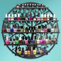 Confibel Nagellak Houder - Nagellak Flesjes Organizer - Essentiële Oliën Organizer - Rek Voor Flesjes - Wanddecoratie - Zwart -Cosmetica Promotiewinkel 1200x1200 583