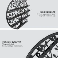 Confibel Nagellak Houder - Nagellak Flesjes Organizer - Essentiële Oliën Organizer - Rek Voor Flesjes - Wanddecoratie - Zwart -Cosmetica Promotiewinkel 1200x1200 585