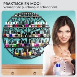 Confibel Nagellak Houder - Nagellak Flesjes Organizer - Essentiële Oliën Organizer - Rek Voor Flesjes - Wanddecoratie - Zwart -Cosmetica Promotiewinkel 1200x1200 587