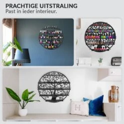 Confibel Nagellak Houder - Nagellak Flesjes Organizer - Essentiële Oliën Organizer - Rek Voor Flesjes - Wanddecoratie - Zwart -Cosmetica Promotiewinkel 1200x1200 588