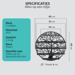 Confibel Nagellak Houder - Nagellak Flesjes Organizer - Essentiële Oliën Organizer - Rek Voor Flesjes - Wanddecoratie - Zwart -Cosmetica Promotiewinkel 1200x1200 589