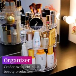 LuZana Make-Up Organizer - Beauty Organizer Voor Make Up - 360° Roterend - Opbergbox - Opbergdoos Cosmetica - Sieradendoos - Nagellak - Lippenstift - Transparant - Cadeautje Voor Vrouw -Cosmetica Promotiewinkel 1200x1200 610
