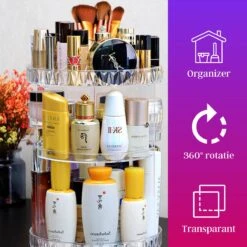 LuZana Make-Up Organizer - Beauty Organizer Voor Make Up - 360° Roterend - Opbergbox - Opbergdoos Cosmetica - Sieradendoos - Nagellak - Lippenstift - Transparant - Cadeautje Voor Vrouw -Cosmetica Promotiewinkel 1200x1200 612