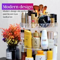 LuZana Make-Up Organizer - Beauty Organizer Voor Make Up - 360° Roterend - Opbergbox - Opbergdoos Cosmetica - Sieradendoos - Nagellak - Lippenstift - Transparant - Cadeautje Voor Vrouw -Cosmetica Promotiewinkel 1200x1200 613