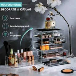 Merkloos XL Make-Up Organizer - 22 Opbergvakken - Tweedelig - Acryl -Cosmetica Promotiewinkel 1200x1200 619