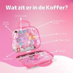 Make Up Koffer 25 Delig - Roze - Make Up Koffer Met Inhoud - Make Up Koffer Meisjes - Make Up Koffer Kinderen - Make Up Set Voor Meisjes -Cosmetica Promotiewinkel 1200x1200 637