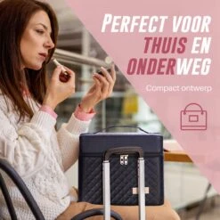 Make Up Koffer En Organizer - Beautycase Met Spiegel - Dames - Cosmetica En Visagie - Zwart -Cosmetica Promotiewinkel 1200x1200 649
