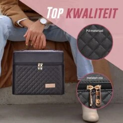 Make Up Koffer En Organizer - Beautycase Met Spiegel - Dames - Cosmetica En Visagie - Zwart -Cosmetica Promotiewinkel 1200x1200 653