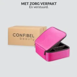 Cosmetica Koffer - Make-up Koffer Met Verstelbare Vakken - Visagie En Nagelstyliste Beauty Koffer - 26x23x9CM - Roze -Cosmetica Promotiewinkel 1200x1200 665