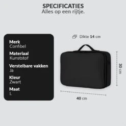 Cosmetica Koffer - Make-up Koffer Met Verstelbare Vakken - Visagie En Nagelstyliste Beauty Koffer - 40x30x14CM -Cosmetica Promotiewinkel 1200x1200 689