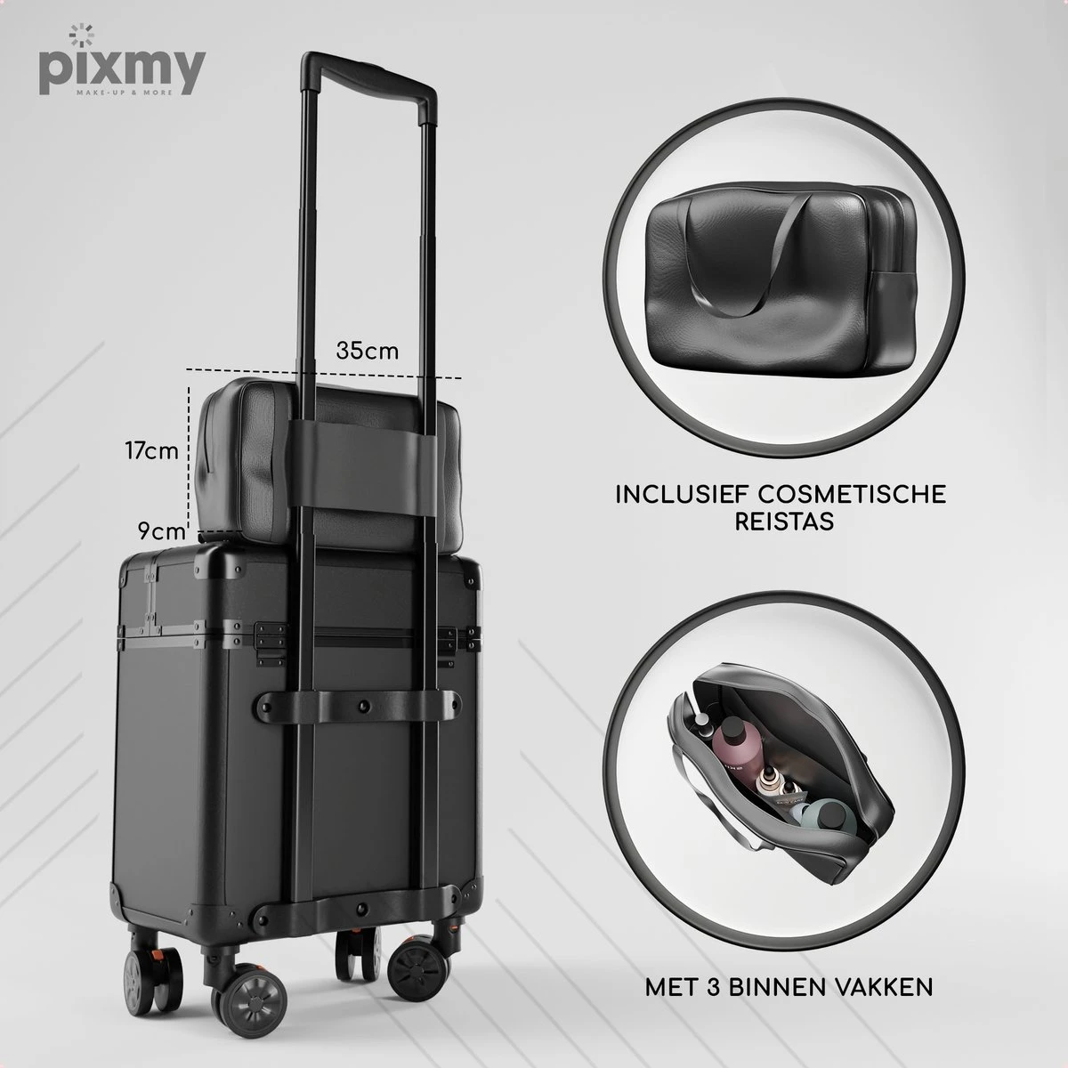PIXMY® - MT130-S - Make Up Koffer - Cosmetica Koffer - DESIGN 4 PIXMY® - MT130-S - Make Up Koffer - Cosmetica Koffer - DESIGN - Afbeelding 2