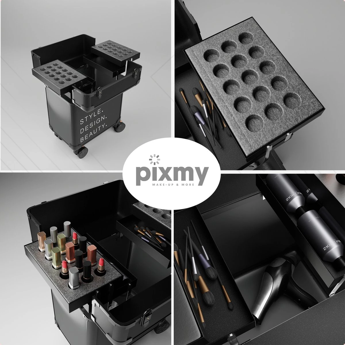 PIXMY® - MT130-S - Make Up Koffer - Cosmetica Koffer - DESIGN 11 PIXMY® - MT130-S - Make Up Koffer - Cosmetica Koffer - DESIGN - Afbeelding 9