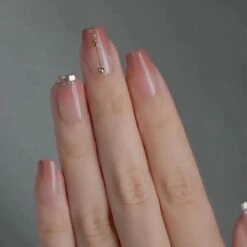 Merkloos Press On Nails - Nep Nagels - Roze Naturel - Square Oval - Manicure - Plak Nagels - Kunstnagels Nailart - Zelfklevend