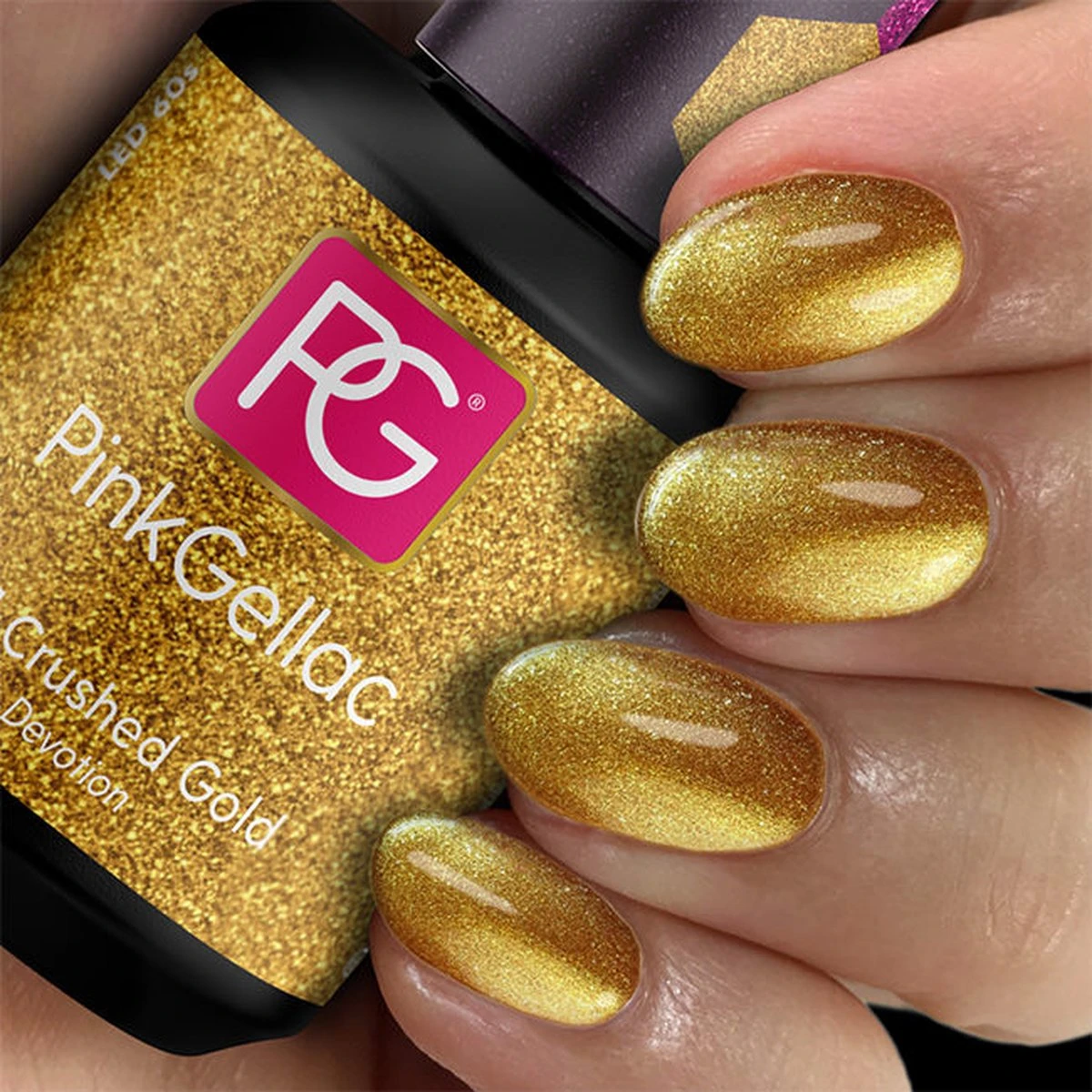 Pink Gellac - Crushed Gold - Gellak - Vegan - Goud - Glanzend - 15ml 9 Pink Gellac - Crushed Gold - Gellak - Vegan - Goud - Glanzend - 15ml - Afbeelding 7