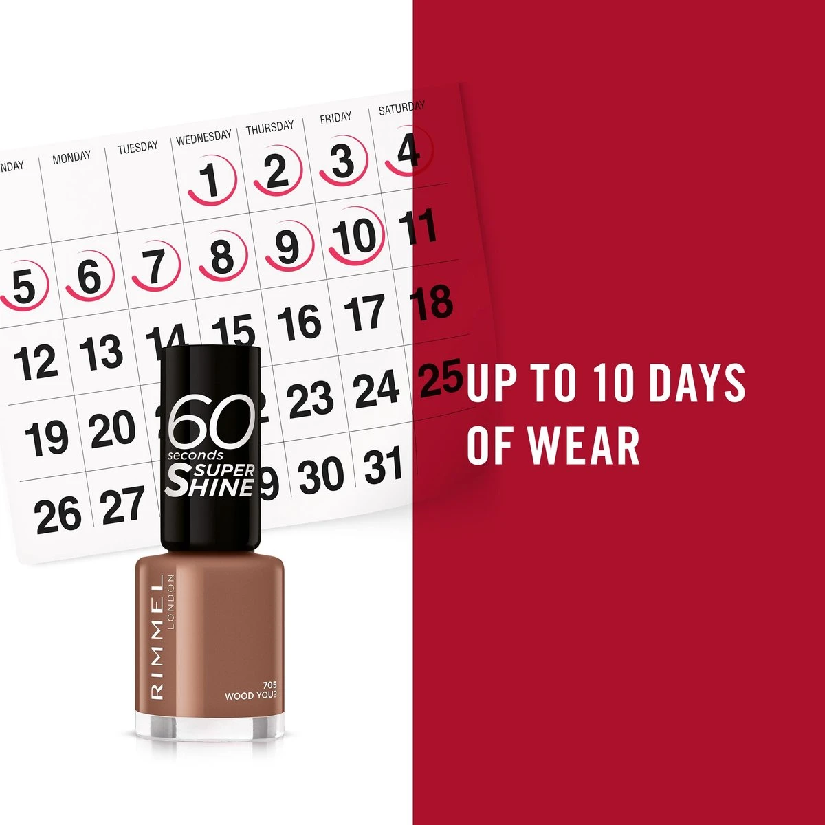 Rimmel London 60 Seconds Supershine Nagellak - 705 Wood You 5 Rimmel London 60 Seconds Supershine Nagellak - 705 Wood You - Afbeelding 3