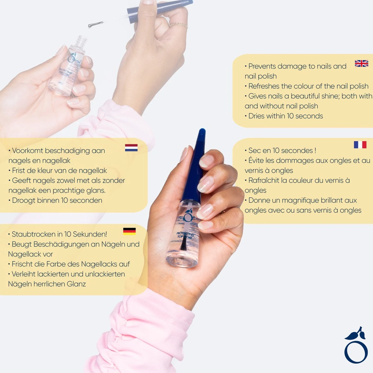 Herome Beschermende Topcoat - Protecting Top Coat - Nagellak Blijft Langer Zitten - Een Beschermlaag Welke De Kleur Van De Nagellak Intensiveert - 10ml. 6 Herome Beschermende Topcoat - Protecting Top Coat - Nagellak Blijft Langer Zitten - Een Beschermlaag Welke De Kleur Van De Nagellak Intensiveert - 10ml. - Afbeelding 4