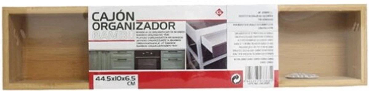 Gerim - Make-up Sorteer Organizer 4-vaks Bakje 44 X 10 X 6 Cm Bamboe 4 Gerim - Make-up Sorteer Organizer 4-vaks Bakje 44 X 10 X 6 Cm Bamboe - Afbeelding 2