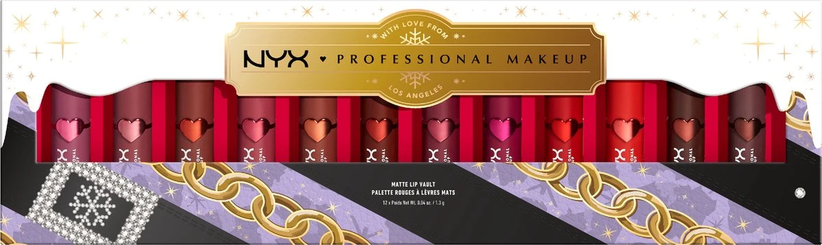 NYX Professional Makeup - Holidays 2022 Mrs Claus - Lipstick Vault - 14 Matte Lipsticks 6 NYX Professional Makeup - Holidays 2022 Mrs Claus - Lipstick Vault - 14 Matte Lipsticks - Afbeelding 4