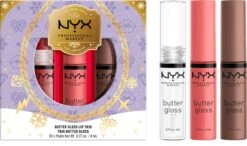 NYX Professional Makeup - Holidays 2022 Mrs Claus - Butter Gloss Trio - Lip Gloss 10 NYX Professional Makeup - Holidays 2022 Mrs Claus - Butter Gloss Trio - Lip Gloss -Cosmetica Promotiewinkel 1200x709