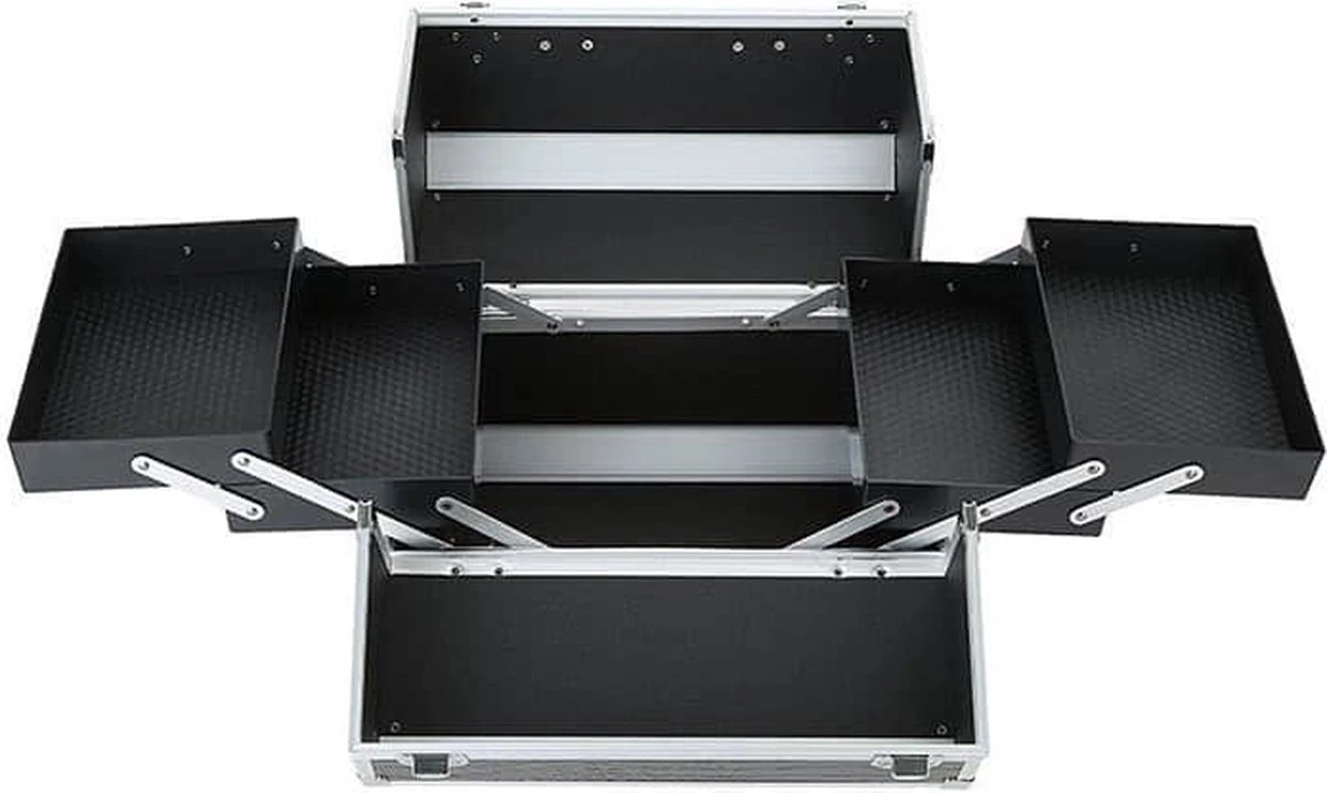 Confibel Make Up Koffer - Uitklapbaar - 5 Opbergbakken - Met Slot 7 Confibel Make Up Koffer - Uitklapbaar - 5 Opbergbakken - Met Slot - Afbeelding 5