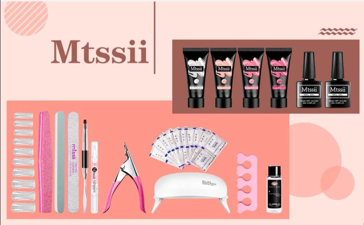 Merkloos Mtssii - POLYGEL Kit - 4 Kleuren Polygel 30ML - Roze En Wit - Starterkit - Manicure Set- Gellak - UV Lamp - Polygel Nagels Starterspakket - Nepnagels - 8 Merkloos Mtssii - POLYGEL Kit - 4 Kleuren Polygel 30ML - Roze En Wit - Starterkit - Manicure Set- Gellak - UV Lamp - Polygel Nagels Starterspakket - Nepnagels - - Afbeelding 6