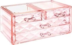 A&K 2in1 Make-up Organizer - 4 Lades Cosmetica Opbergdoos - Kaptafel - Roze -Cosmetica Promotiewinkel 1200x747
