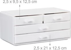 A&K 2in1 Make-up Organizer - 4 Lades Cosmetica Opbergdoos - Kaptafel - Wit -Cosmetica Promotiewinkel 1200x839 1