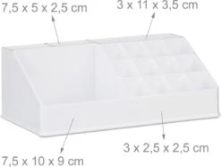Relaxdays Make-up Organizer - Tweedelig - Cosmetica Opbergdoos - Wit -Cosmetica Promotiewinkel 1200x905 1