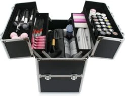 SUNONE Make Up Koffer Robuust Zwart XXL 8 SUNONE Make Up Koffer Robuust Zwart XXL -Cosmetica Promotiewinkel 1200x921
