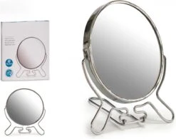 Merkloos Scheerspiegel 14.5cm 2-zijdig (één Zijde 2x Vergrotend) - Aluminium -Cosmetica Promotiewinkel 1200x947