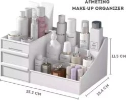 Make-up Organizer - Cosmetica Opbergdoos - Sieraden Bakje - Dames - Wit - Opmaken -Cosmetica Promotiewinkel 1200x953