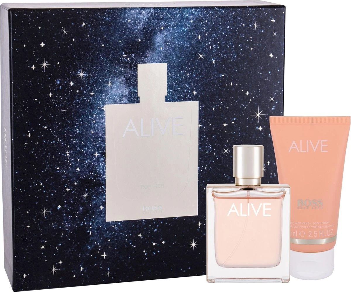 Hugo Boss Alive Geschenkset - 50ml Eau De Parfum + 75ml Bodylotion 3 Hugo Boss Alive Geschenkset - 50ml Eau De Parfum + 75ml Bodylotion