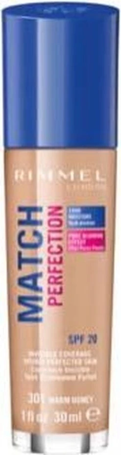 Rimmel London Match Perfection Foundation 301 Warm Honey -Cosmetica Promotiewinkel 319x1200 1