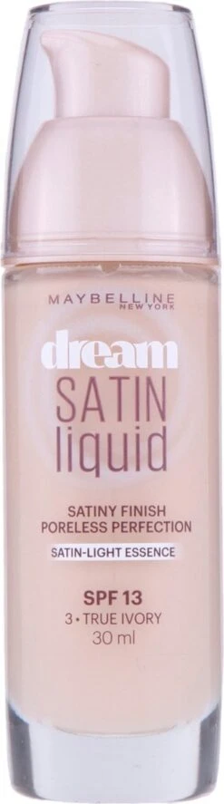 Maybelline Dream Satin Liquid Foundation - 03 True Ivory 28 Maybelline Dream Satin Liquid Foundation - 03 True Ivory -Cosmetica Promotiewinkel 334x1200 3