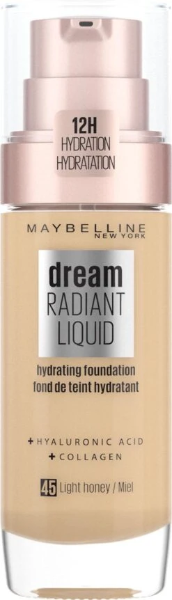Maybelline Dream Radiant Liquid - 45 Light Honey - Foundation Geschikt Voor De Droge Huid Met Hyaluronzuur - 30 Ml 32 Maybelline Dream Radiant Liquid - 45 Light Honey - Foundation Geschikt Voor De Droge Huid Met Hyaluronzuur - 30 Ml -Cosmetica Promotiewinkel 344x1200