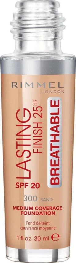 Rimmel London Lasting Finish Breathable Foundation - Sand - Beige -Cosmetica Promotiewinkel 349x1200 2